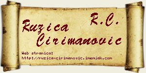 Ružica Ćirimanović vizit kartica